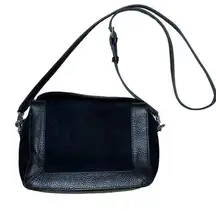 Botkier Leather Suede Black Adjustable Strap Magnetic Closure Slouchy Purse