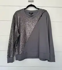 DKNY Women’s Extra Large Grey Sequin Sweatshirt