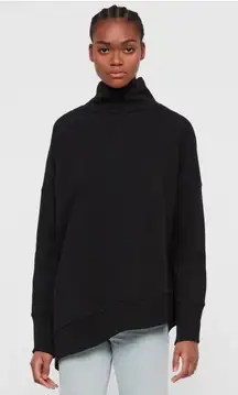 All Saints Navarre asymmetrical hem roll neck sweatshirt black‎ sz S