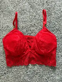 Red Lace Aerie Bralette Padded