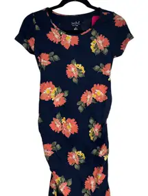 Isabel Maternity Blue Floral Print Short Sleeve T-Shirt Dress - XS - NWT