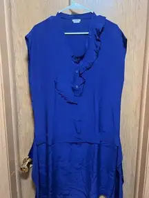 Vintage Miu Miu Spring 2000 Blue Silk Dress