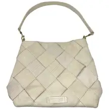 “Mercer” Hobo Shoulder Bag Cream Ecru Basket Weave Purse