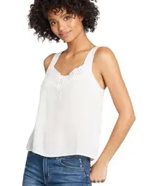 ModCloth White V-Neck Wide Strap Lightweight Pullover Cami Tank Size X-Small