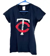 Campus Lifestyle Size Medium Shirt Navy Blue Minnesota Twins MLB‎ V Neck