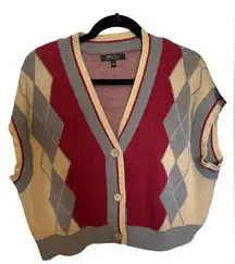 Witty Fox Cropped Sweater
Argyle Vest size xl