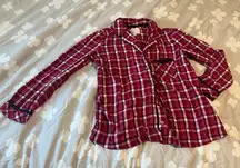 Victoria's Secret Red and White Checkered Pajama Top