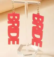 1 Bride Earrings Bridal Shower Bachelorette Party Statement Dangle Earrings