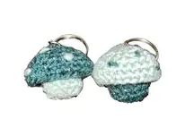 Keychain Crochet Miniature Popping Mushroom Duo