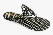 NEW! Tory Burch Miller Sandal Triangle Geo Print Flip Flop Authenticated Sz 6.5