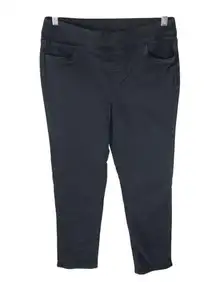 d&co Denim & Co. Comfy Knit Straight Leg Pull-On Jean Black M Tall