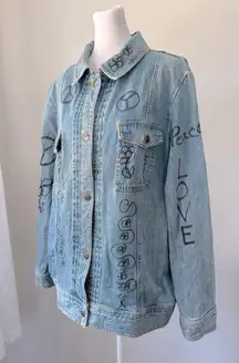 Vintage ‘90s Valerie Stevens Peace & Love Denim Jacket