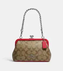 Coach NWT  Nora Kisslock Crossbody In Signature Canvas MSRP $428