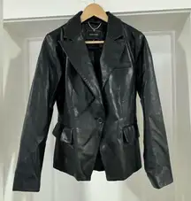 BCBG Black Leather Jacket Size Small