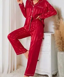 Contrast Binding Satin PJ Set