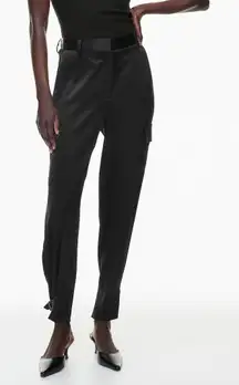 Aritzia Babaton Refined Satin Cargo Pants Black Women’s Size 4