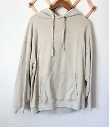 Aerie Offline Cream Distressed Oversized Hoodie Size Large