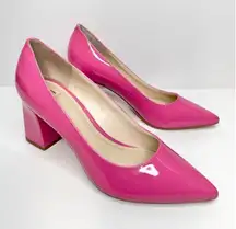 Marc Fisher Pumps Womens Size 5.5 Zala in Barbie Pink Leather Pointed Toe Heels