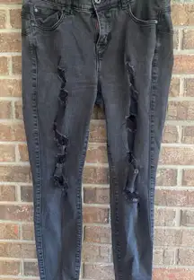 Torrid Black Bombshell Skinny Distressed Jeans