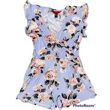 Hot Kiss blue floral romper