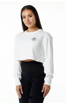 Women’s Dynasty Long Sleeve Crop Tee - White , Size Small