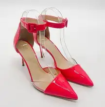 Giuseppe Zanotti Patent Leather Hot Pink Pointed Toe D'Orsay Pumps Heels 38.5