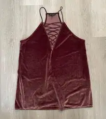 EXPRESS NWOT  Velvet Crisscross Burgundy Tank size S