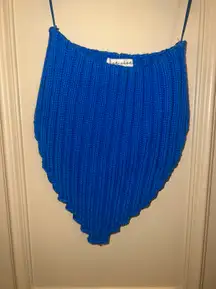 Boutique Blue Strapless Knit Top