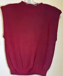 NWT Ellison wine mock neck padded power shoulder top size L