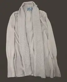 Joan Vass New York Oatmeal Zip Front Knit Jacket | Size Small