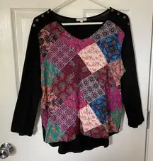 Ava James colorful long sleeve top