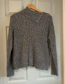 Valerie Stevens Women's XL Charcoal Turtleneck Cable Knit 100% Cotton Sweater