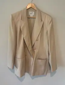 VINTAGE 90s Jacqueline Ferrar Oversized Neutral Tan Women’s Blazer‎ Misses Sz 16