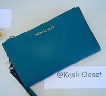 Michael Kors  Lagoon Double Zip Wristlet Wallet Phone Purse