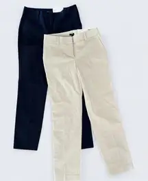 NWT Ann Taylor Set of 2 The Straight Curvy Fit Pants Khaki and Navy Size 4 NEW