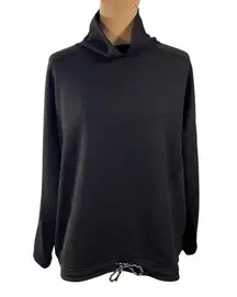 Eddie Bauer Women's Pullover Top Waffle Knit Mock Neck Black Size L Large