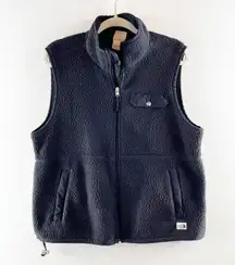The North Face Full Zip Fleece Sherpa Vest Black Large