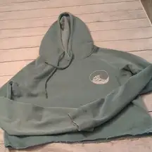 Roxy green cropped hooded sweatshirt size medium