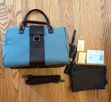 Vintage Hartmann Tweed Leather Duffle Carry on Luggage Bag NEW never used Travel