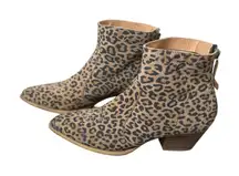Dingo Womens Klanton Bootie 8M Leopard Zipper Ankle Heeled Trendy Western Shoe
