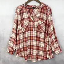 Torrid Harper Flannel Top Size 3X Plaid Cottage Western Grunge Fall Indie Cozy