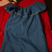 Off the Shoulder Denim Blouse