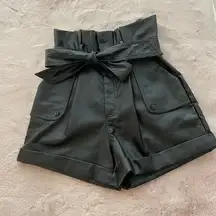 Karlie Faux Leather Tie Shorts