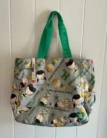 Harajuku Lovers Bag Green Top Snap Closure Shopper Shoulder Sports Motif tote