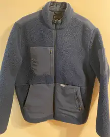 Womens FIGS On Shift Fleece Jacket Navy Blue Full Zip Size Medium