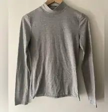 Basic Gray Long Sleeve Mock Neck
