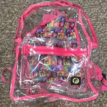 Buc-ees Pink Clear school backpack