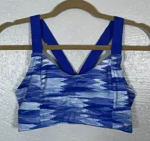 Brooks Moving Comfort Women M Blue HOT SHOT Sports Bra 300605 Racerback No Pads