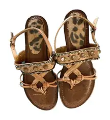 Baretraps Mollie sandals SIZE 7.5 BEADED BROWN TAN NEUTRAL