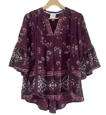 Knox Rose  flowy boho bell sleeve peasant blouse size medium